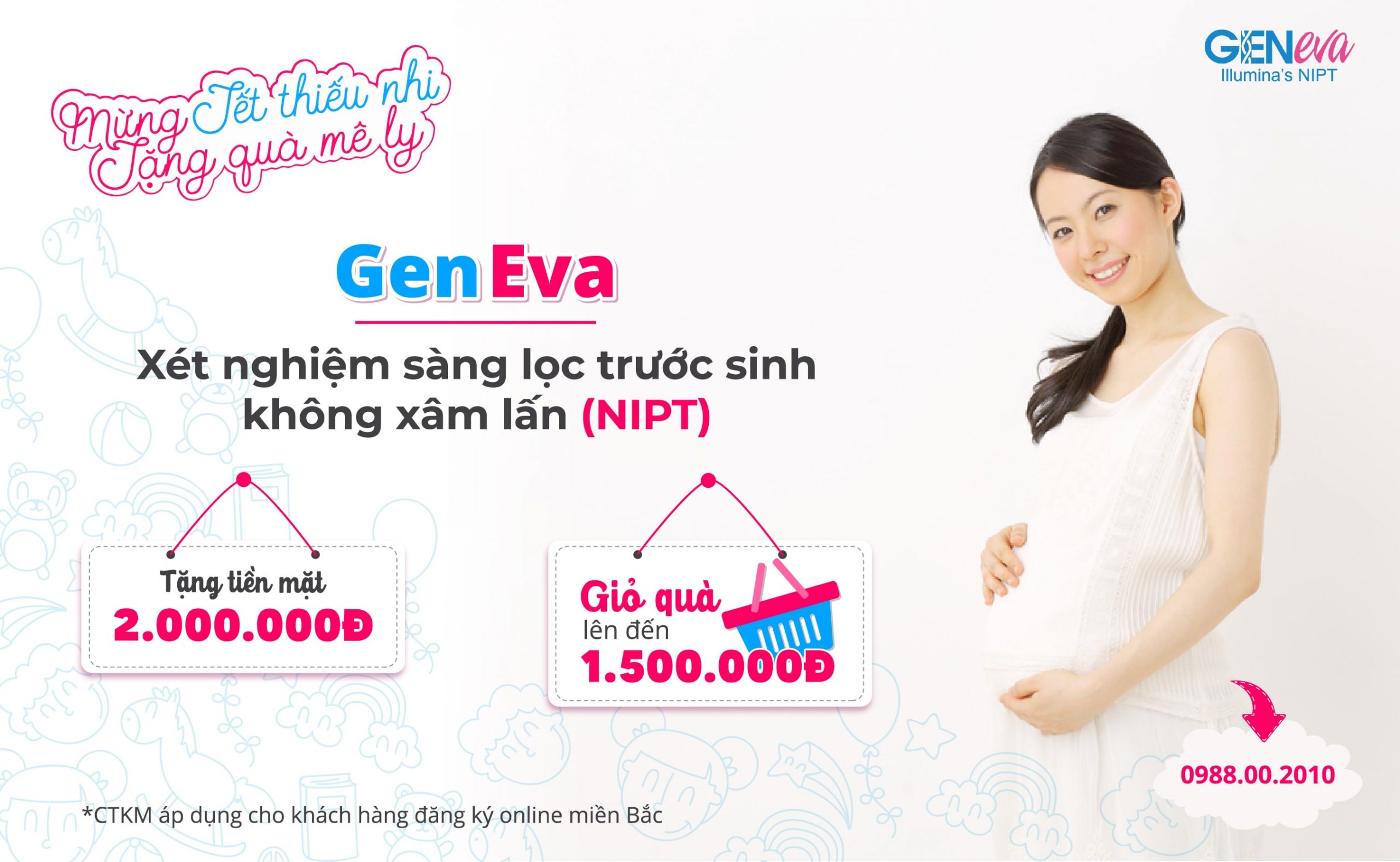 Mừng Tết thiếu nhi – Mẹ bầu nhận khuyến mãi lên đến 3.500.000đ khi đăng ký GenEva (NIPT – Illumina)